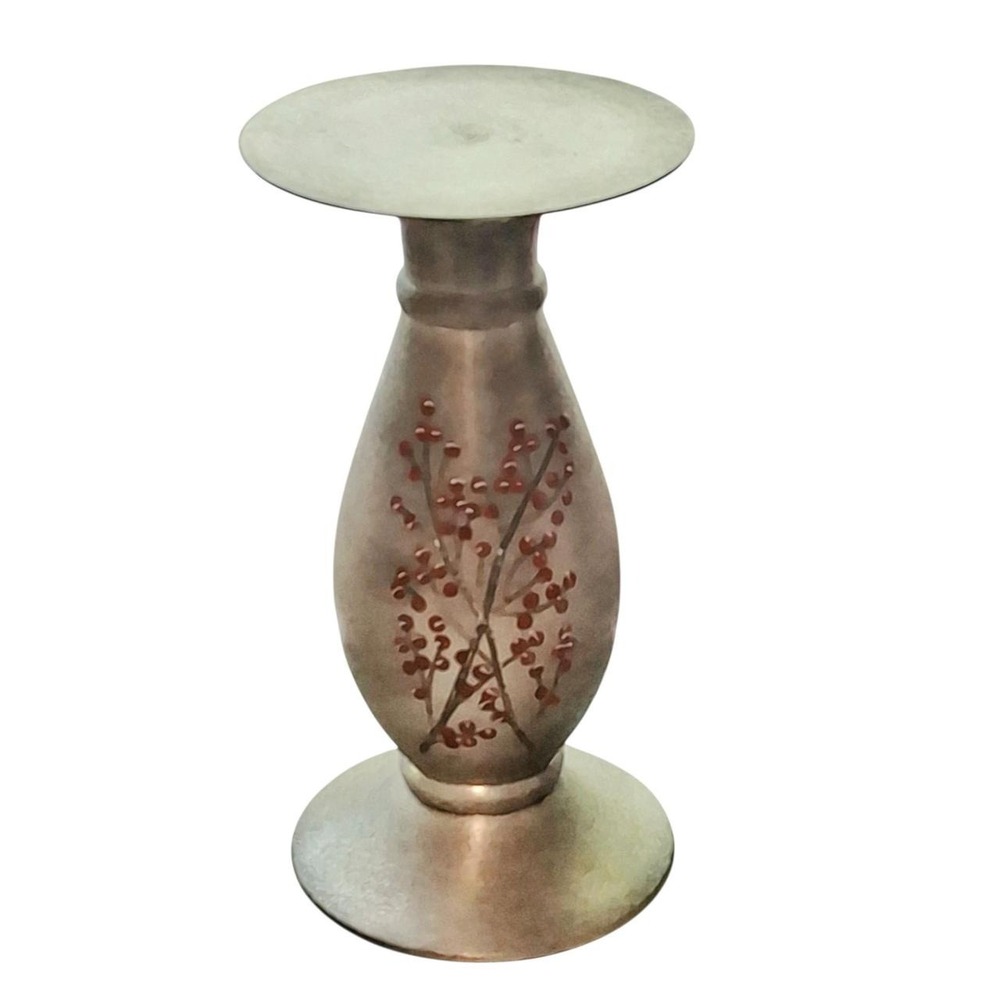 White Barn Candle Co. double sided pewter candle pillar 8"vintage